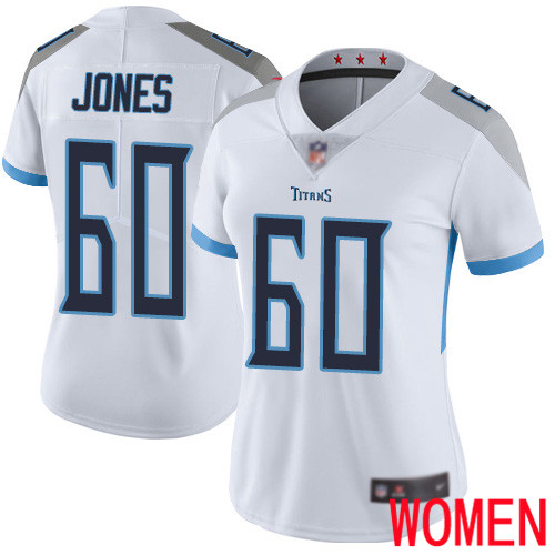 Tennessee Titans Limited White Women Ben Jones Road Jersey NFL Football #60 Vapor Untouchable->women nfl jersey->Women Jersey